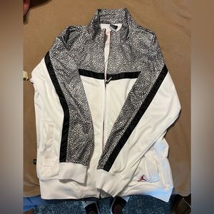 Vintage Nike Air Jordan Dry Fit White Elephant Print Jacket Zip Up Size
